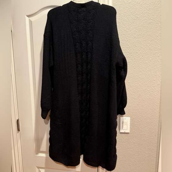 POL black oversized waterfall duster cardigan - Picture 2 of 2